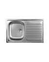 Lavello incasso cucina acciaio 79x50 cm una vasca e gocciolatoio destro Classic 273DX