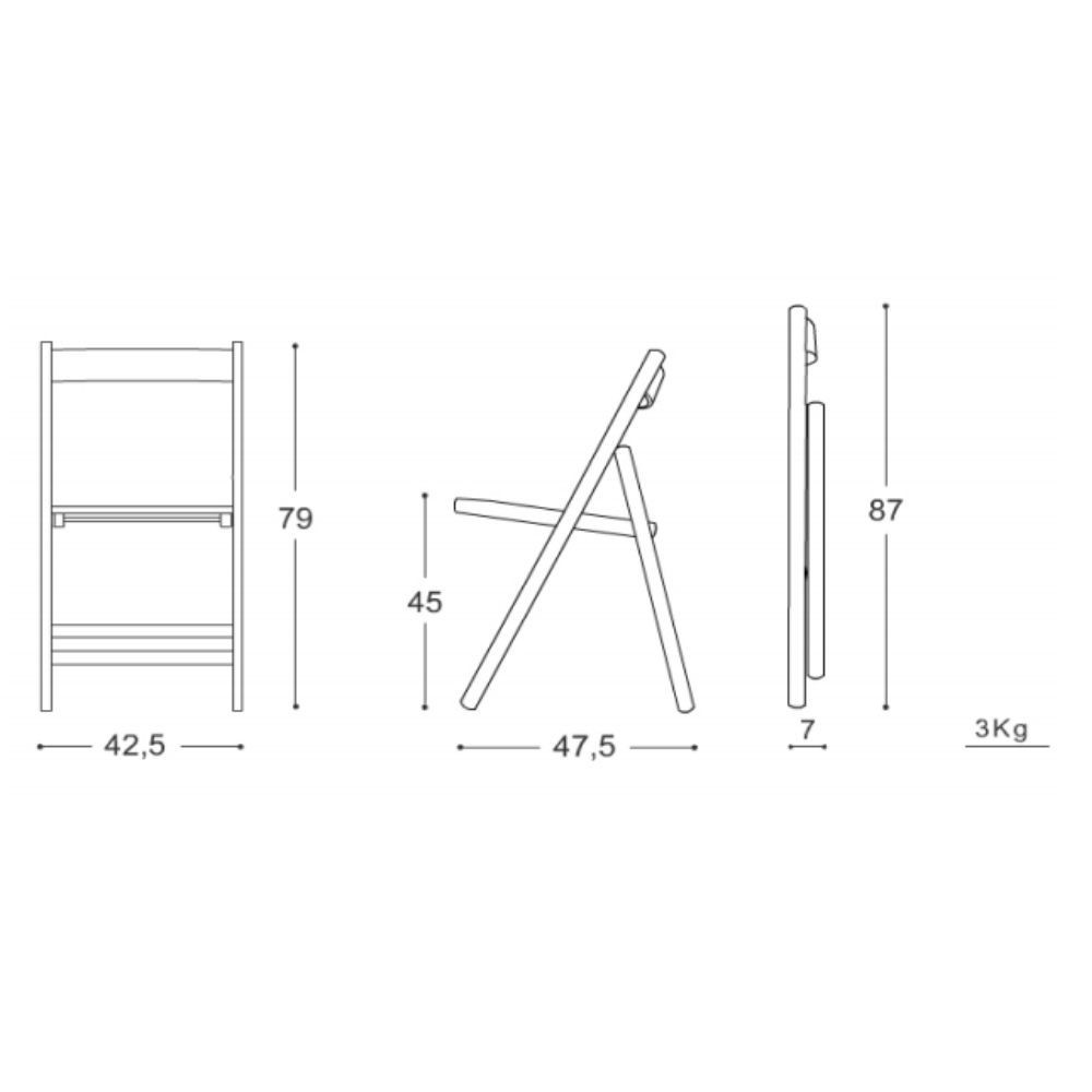 Sedia pieghevole in legno Penelope colore bianco