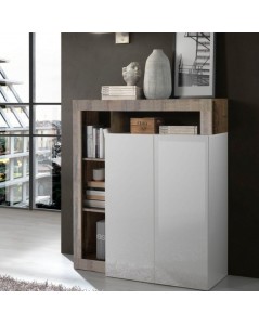 Credenza Mogol 108x42x127H colore bianco lucido pero