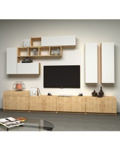 Parete Attrezzata 280 cm Domino Colore Bianco Rovere Prezzo