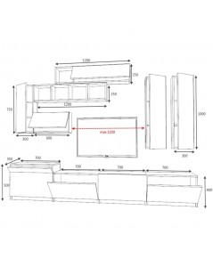 Parete Attrezzata 280 cm Domino Colore Bianco Rovere Prezzo