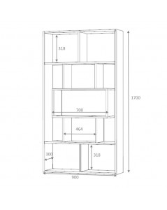 Libreria Face 90x30x170H cm. Colore Grigio Cemento Prezzo