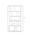 Libreria Face 90x30x170H cm. colore grigio cemento