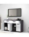 Credenza 4 ante e 2 cassetti 140 cm Truva colore grigio bianco