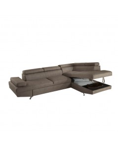 Divano Angolare Destro Julie con Letto estraibile 297x206x79 Grigio