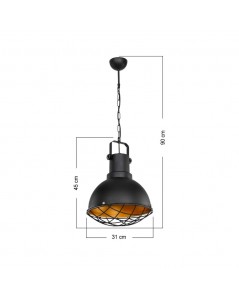 Lampada a Sospensione Stile Industriale Nero Tonya Prezzo