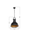 Lampada a sospensione stile industriale nero Tonya ASZ1187