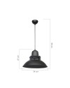 Lampada a sospensione nera stile industriale Tibet ASZ0871