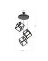 Lampada a sospensione 3 cubi nero Agatha MDL3790