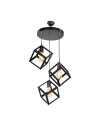 Lampada a sospensione 3 cubi nero Agatha MDL3790