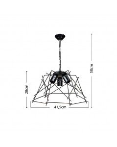 Lampada a Sospensione Luci in Metallo Nero Asimmetrico Tena Prezzo