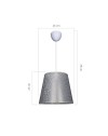 Lampada a sospensione in tessuto grigio Conic ASZ0777