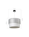 Lampada a sospensione in tessuto colore grigio Polo MDL2355