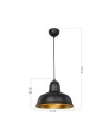 Lampada a sospensione metallo nero interno oro Kumbet MDL3053