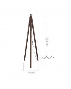 Lampada da Terra Treppiede Legno Noce Scuro Deco MDL3008 Prezzo