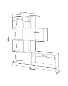 Libreria Bifacciale Aktif 145x145x29 cm. Bianco Ghisa Prezzo