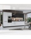 Cucina 360 cm con elettrodomestici Iris Lusso colore bianco opaco grigio antracite