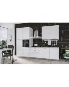 Cucina 330 cm Ade Lusso con Elettrodomestici Bianco Lucido Offerta