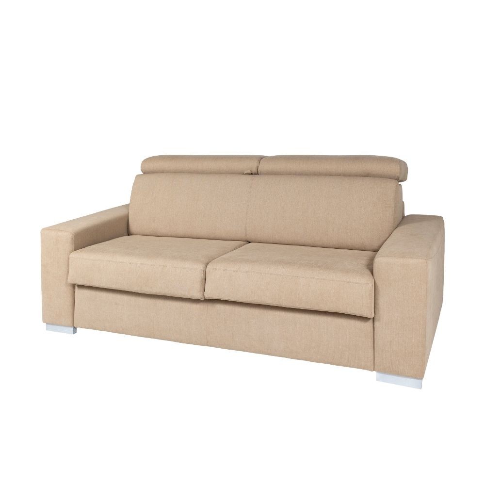 Divano letto 3 posti poggiatesta recliner Devon 209x108 colore beige