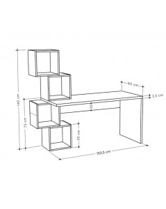 Scrivania con Libreria Balance 153,5x60x140 Colore Bianco Prezzo