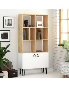 Libreria con Ante Bene 80x30x166h Colore Bianco Rovere Prezzo