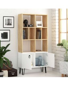 Libreria con Ante Bene 80x30x166h Colore Bianco Rovere Prezzo