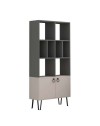 Libreria con ante Bene 80x30x166h colore antracite tortora