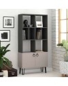 Libreria con ante Bene 80x30x166h colore antracite tortora