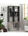 Libreria con ante Bene 80x30x166h colore antracite tortora