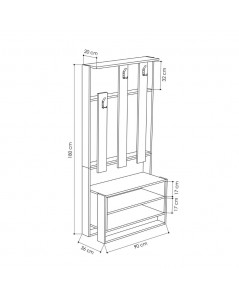 Mobile Ingresso Chester 90x36x180 Colore Noce Prezzo