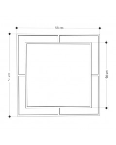 Specchio quadrato con doppia cornice Corner in metallo colore oro