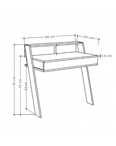 Scrivania da Parete con Cassetto Cowork 94 cm. Colore Tortora Prezzo