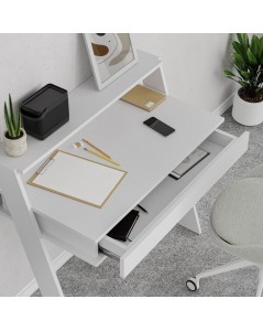 Scrivania da Parete con Cassetto Cowork 94 cm. Colore Bianco Prezzo