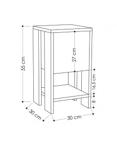 Comodino Ema Antracite Anta Ribalta 30x30x55h Prezzo