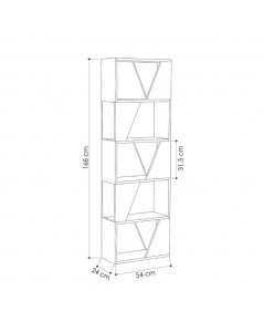 Libreria 5 Ripiani Frame 54x168 Colore Bianco Prezzo