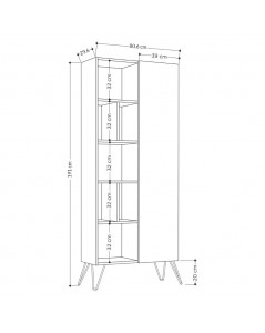 Libreria con Anta Jedda 80,6x191 Colore Tortora Prezzo