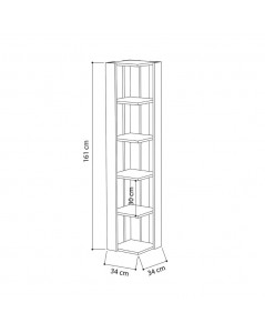 Libreria Angolare 5 Ripiani 34x34x161 Nati Colore Bianco Prezzo