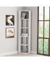 Libreria angolare 5 ripiani 34x34x161 Nati colore bianco