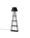 Lampada da terra in metallo nero con mensole antracite Pal 50x165