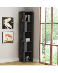 Libreria Angolare 5 Ripiani Piano 31,4x31,4x158,9 Colore Antracite Prezzo