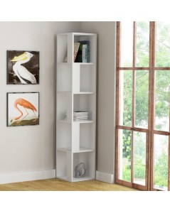 Libreria Angolare 5 Ripiani 31,4x31,4x158,9 Piano Colore Bianco Prezzo