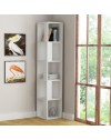 Libreria angolare 5 ripiani 31,4x31,4x158,9 Piano colore bianco