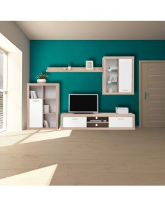 Soggiorno Moderno Sunset Colore Rovere Sonoma e Bianco Prezzo