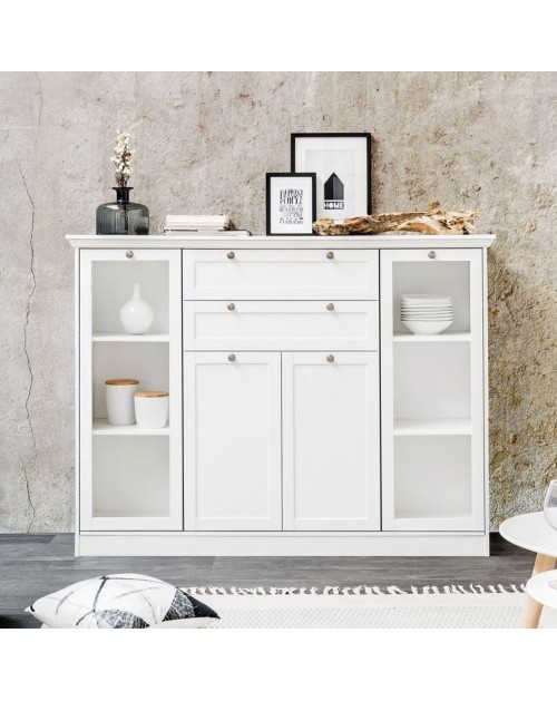 Credenza Landwood53 colore bianco 160x40x120H