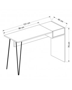 Scrivania Porte USB Candy 121x45 Colore Antracite Noce Prezzo