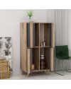 Credenza alta 4 ante Rilla 72x139 colore antracite noce