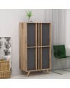 Credenza alta 4 ante Rilla 72x139 colore antracite noce