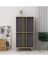 Credenza alta 4 ante Rilla 72x139 colore antracite noce