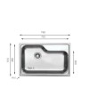 Lavello da cucina monovasca 78x51 DXT780 Samet