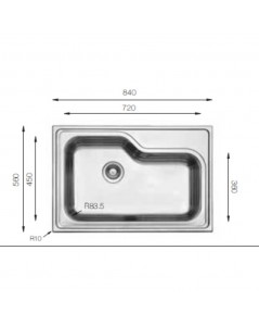 Lavello da Cucina Monovasca 84x56 DXT840 Samet Prezzo